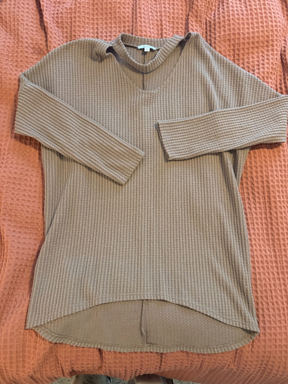 white birch Taupe Ribbed Knit Pullover